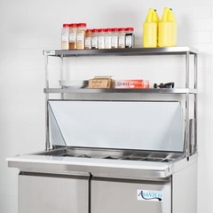12″W x 60″D x 32″H Stainless Steel Double Deck Overshelf For Work Prep Tables