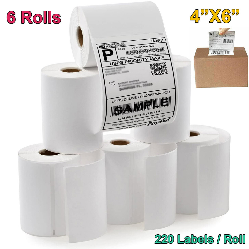 6 Rolls DYMO 4XL Labels Direct Thermal Shipping Labels 4″x6″ 1744907 Compatible