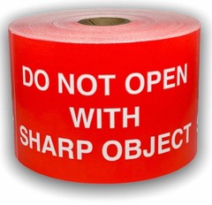 3X5, DO NOT OPEN WITH SHARP OBJECT, 500 labels per roll, 1-12 Rolls