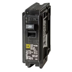 Homeline 20 Amp One-Pole Circuit Breaker HOM120CP, Square D Breakers 120/240 VAC