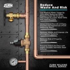 Zurn 34-NR3XLDU 3/4″ Pressure Reducing Valve Double Union FNPT