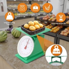 110Lbs Heavy Duty Mechanical Weighing Scale Industrial Food Market Dial Scale