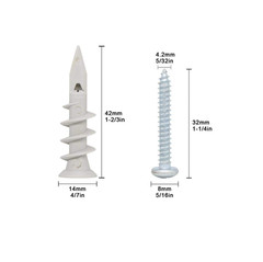 Self Drilling Drywall Plastic Anchors with Screws, Expansion Screws 100 Piece…
