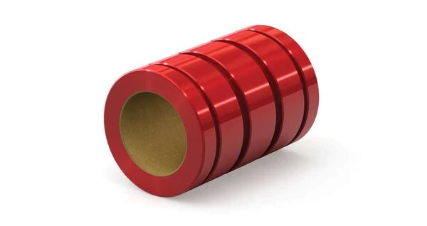 PBC Linear FLA04 closed linear bearing with 0.250 in inner diameter Red