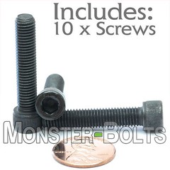 (10) 1/4-28 x 1-1/4″ Socket Head Cap Screws, Alloy Steel Black Oxide, SAE Fine
