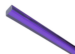 1” x 1″ x 36″ INCH SQUARE CLEAR PURPLE TRANSLUCENT ACRYLIC ROD AQUARIUM SAFE!