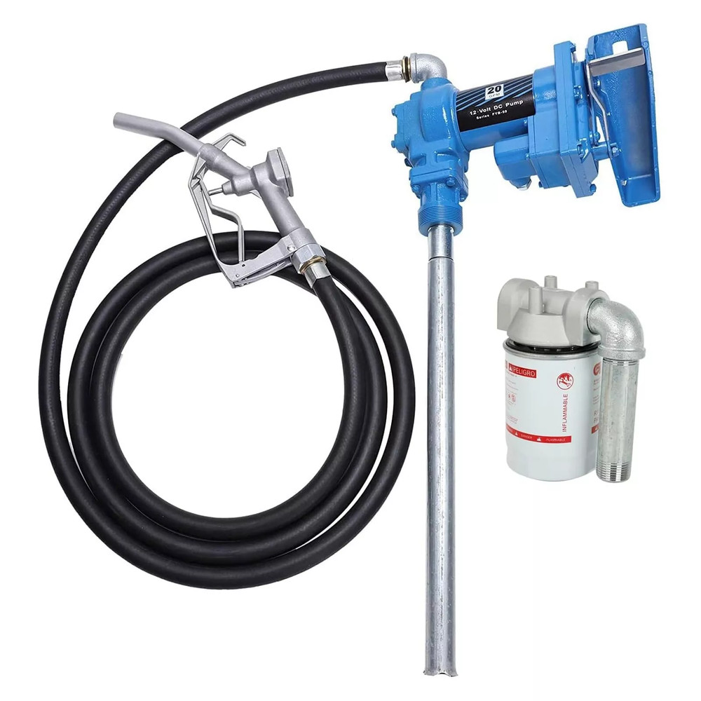 20GPM Fuel Transfer Pump Diesel Gas Gasoline Kerosene w/ Particulate Filter 12V