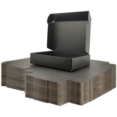 50-Count Small Cardboard Boxes – Black Shipping Boxes
