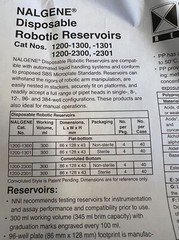 Thermo Nalgene™ Disposable Polypropylene Robotic Reservoirs(300mL)Cat: 1200-2300