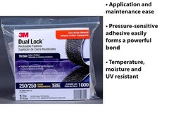 3M Dual Lock Reclosable Fasteners, Heavy Duty, Clear, TB3560/SJ3560