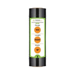 4 Rolls 18″x1000′ Cast Packing Stretch Film Shrink Hand Wrap (100 Ga) Dark Black
