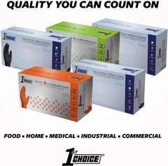 1st Choice Black Nitrile Gloves Disposable Latex Free – Exam Grade Black Glove