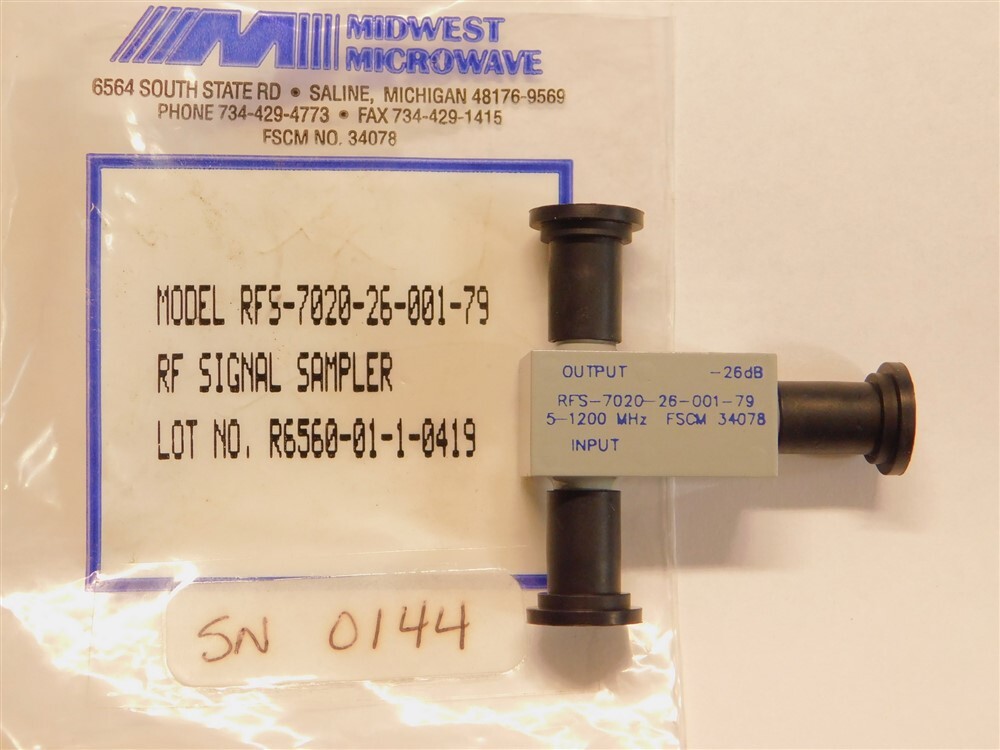 Midwest Microwave RFS-7020-26-001-79 RF Signal Sampler 5-1200 MHz SMA Connectors