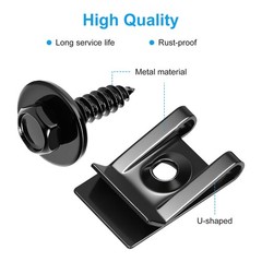 50PCS Universal M4.2 Fender Liner Screws U-Nut Clips Car Engine Splash Fasteners