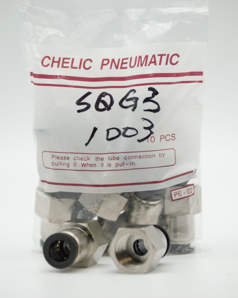 CHELIC SQG3 1003 Ø10-3/8″ BSPT Female push to connector Fitting (10 PCS PER BAG)