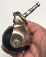 VTG SKK Stem Type Furniture Swivel Caster w/ Black Rubber Ball Wheels Japan