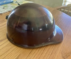 Vintage MSA Skullgard Fiberglass Brown Hard Hat USA Great Condition.
