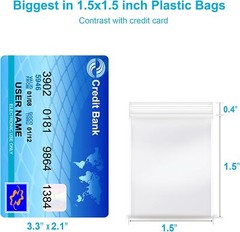 1.5”x 1.5″, 100 pcs 2 mil Clear Plastic Reclosable Zip Zipper Lock Jewelry Bags