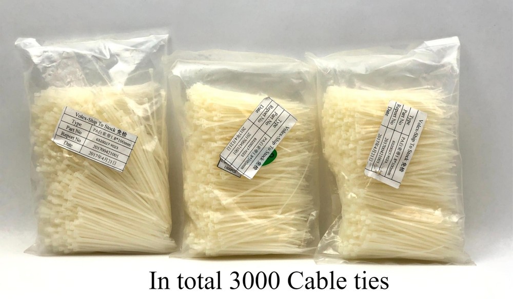 Zip Ties Plastic Cable 1.8 x 100 mm Ties 3000 Cables Ties in Total