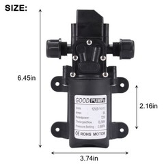 2Pack 12V Water Pump 130PSI Self Priming Pump Diaphragm High Pressure Switch