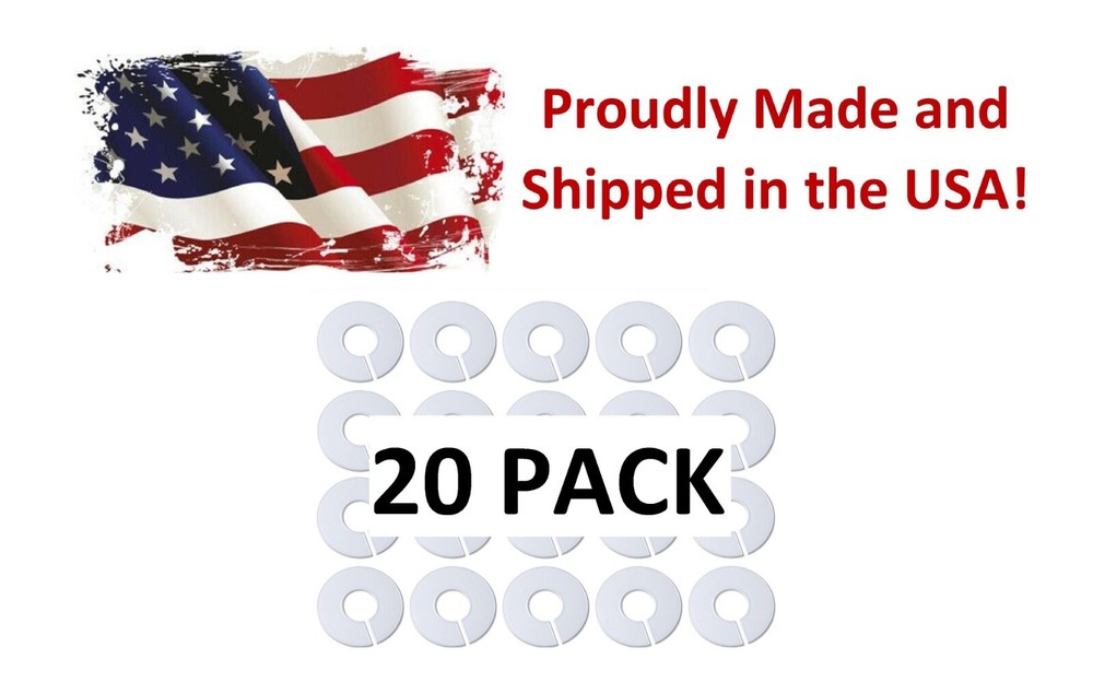 Plastic 20 QTY White Blank Size Divider Clothing Rack Divider