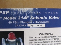Pacific Seismic Products Earthquake Gas Shut Off Valve 314F 2″Horizontal Flanged