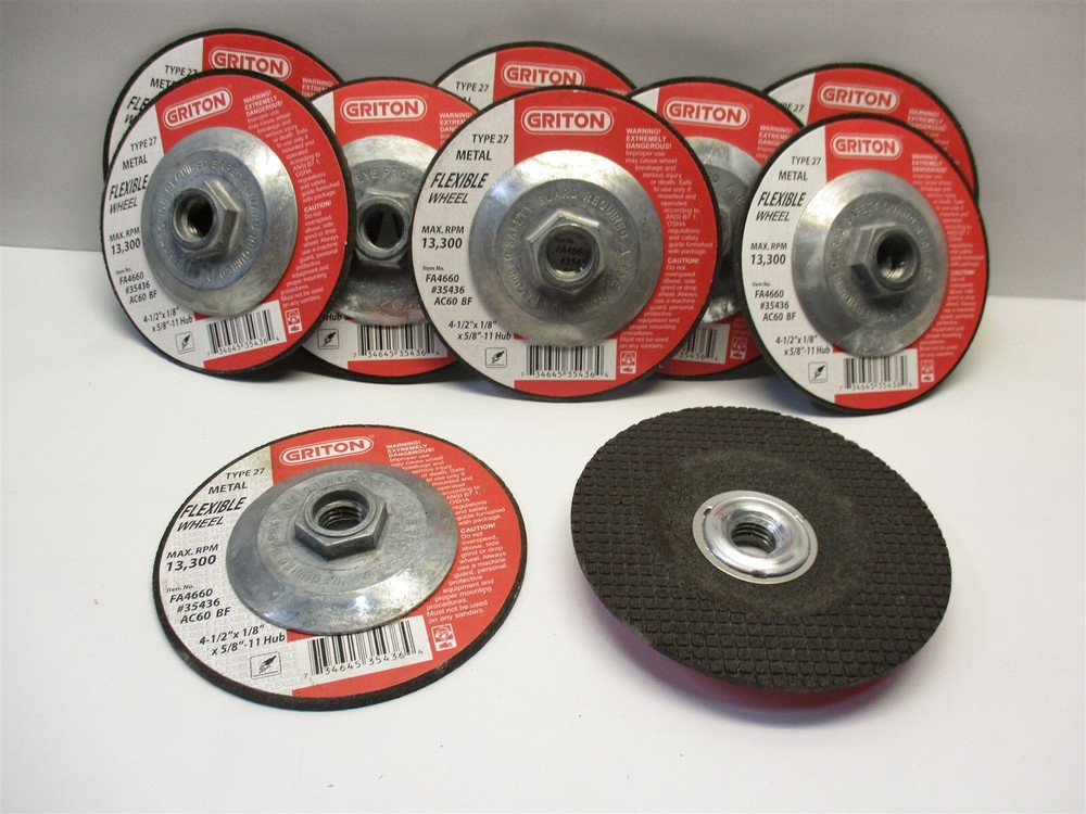 Griton (FA4660) Type 27 Flex Surface Preparation 4-1/2″ Wheel 60 Grit 13300 RPM