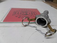 1″ Camlock Female x 1 Barb Hose with Brass Handles and Security Hair Pin Clips