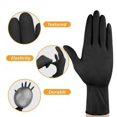 Black Nitrile Disposable Gloves Powder Latex Free | 3, 5, & 6 Mil & Size S – XXL