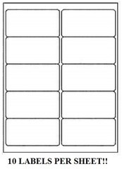 250 Premium 2″ x 4″ Self Adhesive Address Labels 10 per sheet * 10 up*