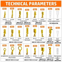 Crimping Tool and Spade Connectors Kit – 20 Types Spade Connectors & Ratchet