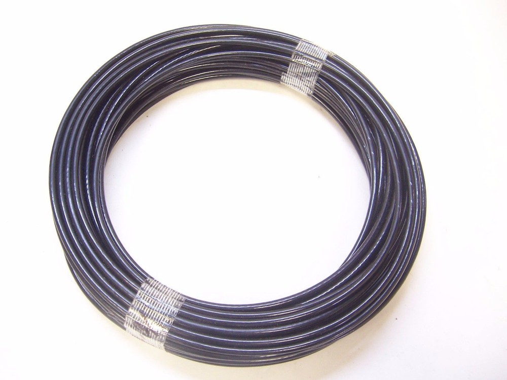 BLACK Vinyl Coated STAINLESS STEEL Cable, 1/8 – 3/16, 7×19: 10 to 100 ft Coil