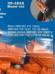 Ideal 30-383X PowerPlug Luminaire Disconnect, Model 103X, 3-Wire, 20 Count
