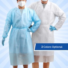 JMU Disposable Isolation Gowns Soft PP Medical Gowns Elastic Cuff 10pcs/pk