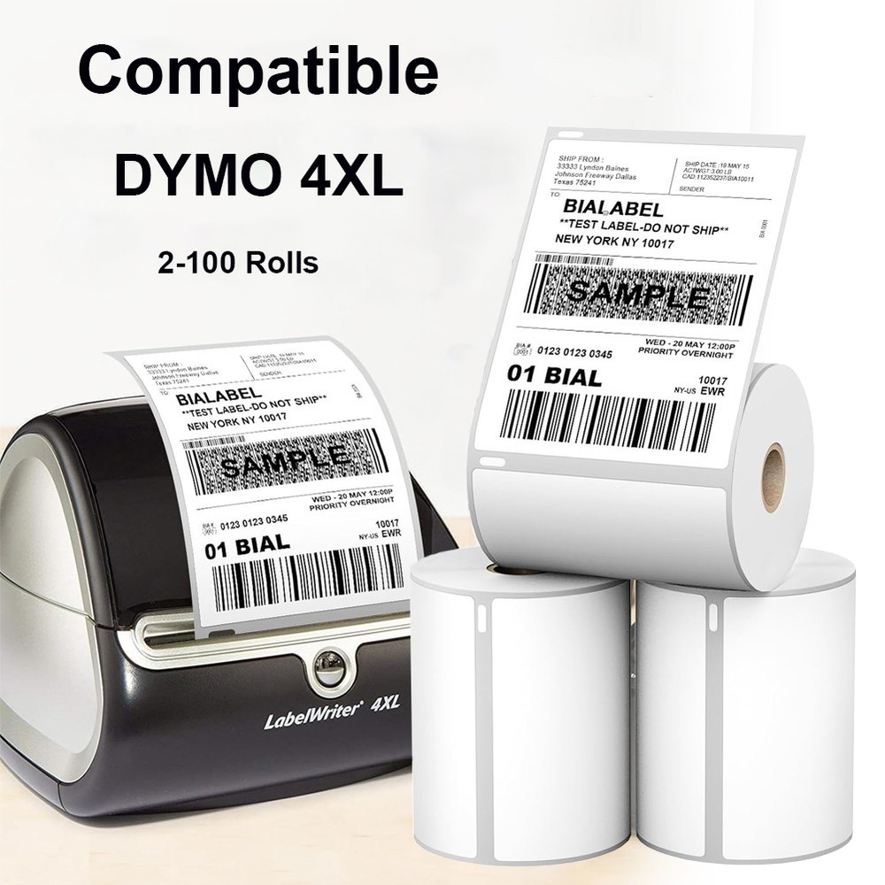 4×6 Direct Thermal Shipping Blank Label 220/Roll 1744907 For DYMO 4XL LabelWrite