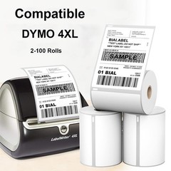 4×6 Direct Thermal Shipping Blank Label 220/Roll 1744907 For DYMO 4XL LabelWrite