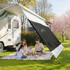 RV Awning Sun Shade Screen 8’×15’3”(Fit for 16′ Awning),Mesh Oxford Sunscr