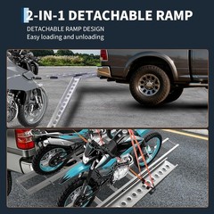 600lbs Motorcycle Hitch Carrier Rack Aluminum Steel Anti Wobble Ramp
