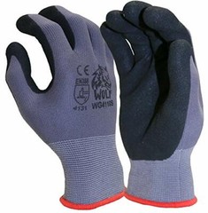 Wolf Work Gloves 13-gauge Ultra-Thin Nitrile Coated Palm Grip MultiPurpose 12Prs