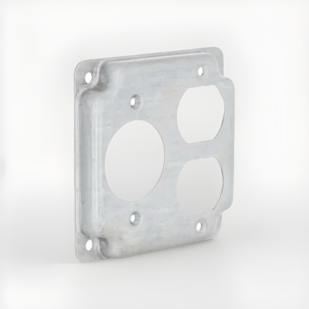 🔴(QTY 4) HUBBELL 831C 4” Square Cover Exposed Duplex 1.62” 20A Twist Lock‼️