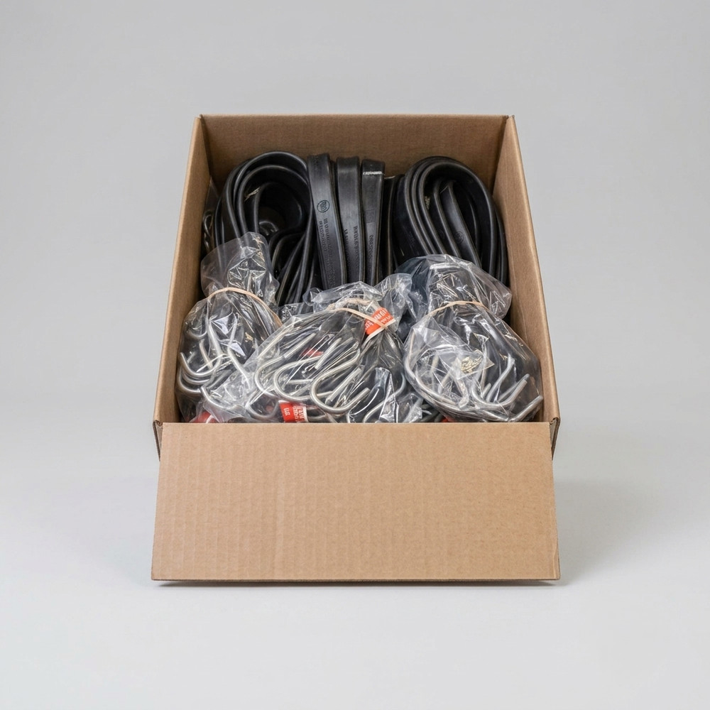 50 Box Of 21″ Natural Rubber Tarp Tie Down Straps Trailer Bungee S Crimped Hook