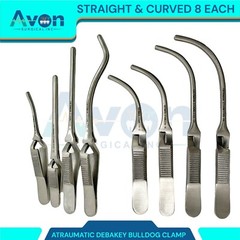 GERMAN 8 DEBAKEY BULLDOG CLAMP ATRAUMATIC FORCEPS CVD +STR SURGICAL INSTRUMENTS