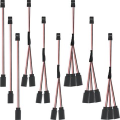 Eccliy 9 Pieces Y Connector 3 Pin Plug Splitters 15 cm / 5.9 inches, Black