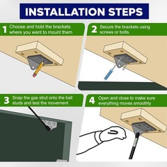 Hatchlift Mounting Brackets – Adjustable Shock Mount Kit with Ball Studs, Nyl…