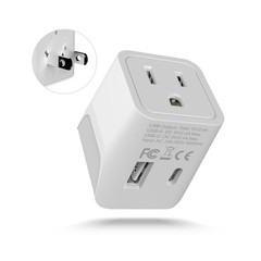 Japan, Philippines Travel Adapter Plug with USBA + USBC Usa Input Type A U…
