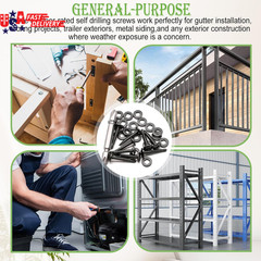 230PCS #8 Self Tapping Screws,410 Stainless Steel Self Tapping Screws for Metal,
