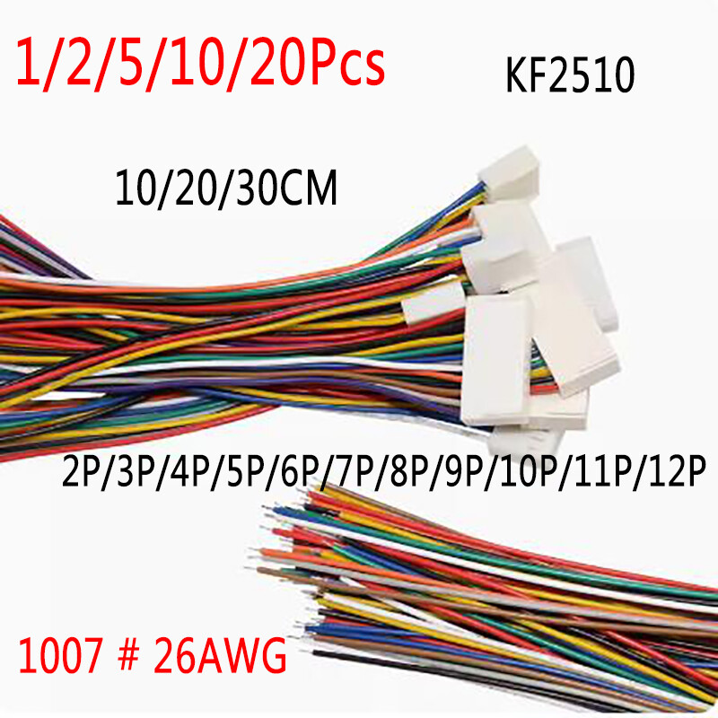 KF2510 Single-head Terminal Wire 2.54mm 2Pin to 12Pin Connecting Wire 10/20/30CM