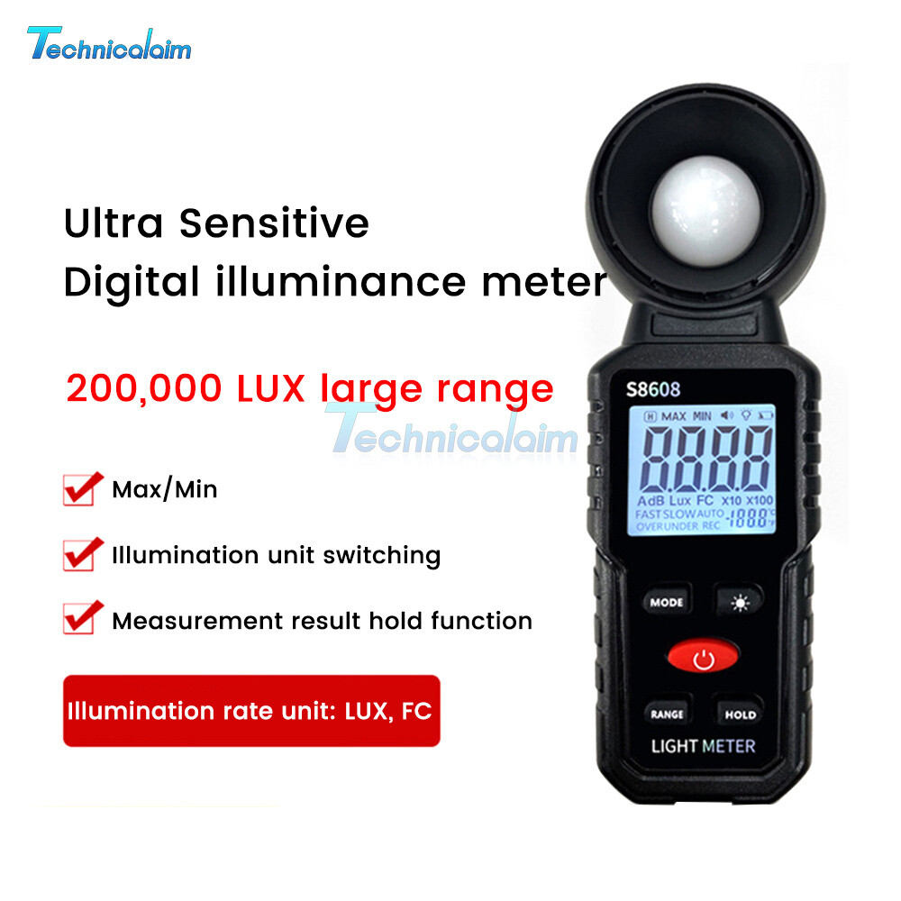 Digital Illuminance Meter Lumen Brightness Tester High Precision Photometer-