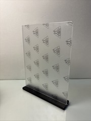 8.5 x 11 Acrylic Sign Holder w/ Black Plastic Base Double Sided Display