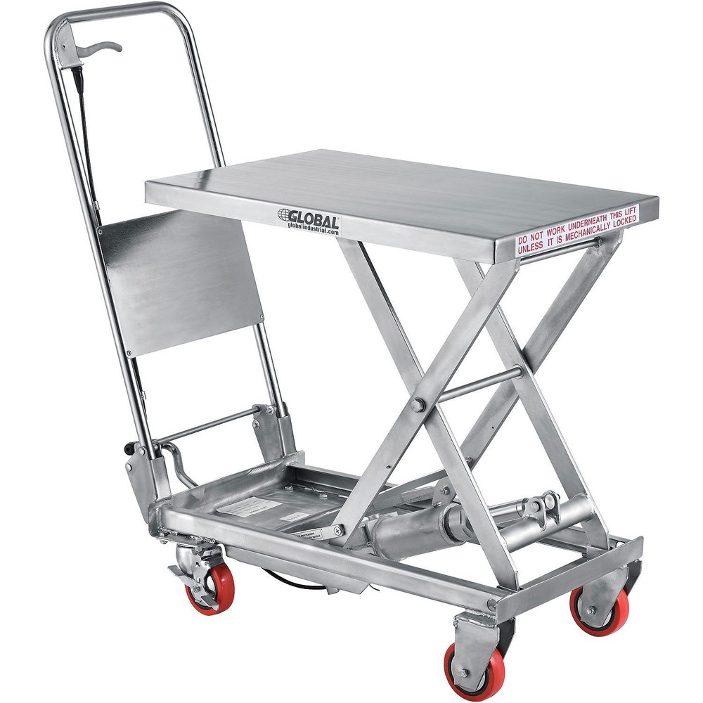 27-1/2″ x 17-1/2″ Stainless Steel Mobile Scissor Lift Table 400 Lb. Cap.